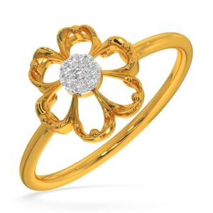 blooming flower gold ring