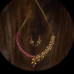 stone necklace with earring psns127r 035, pshst288r 041